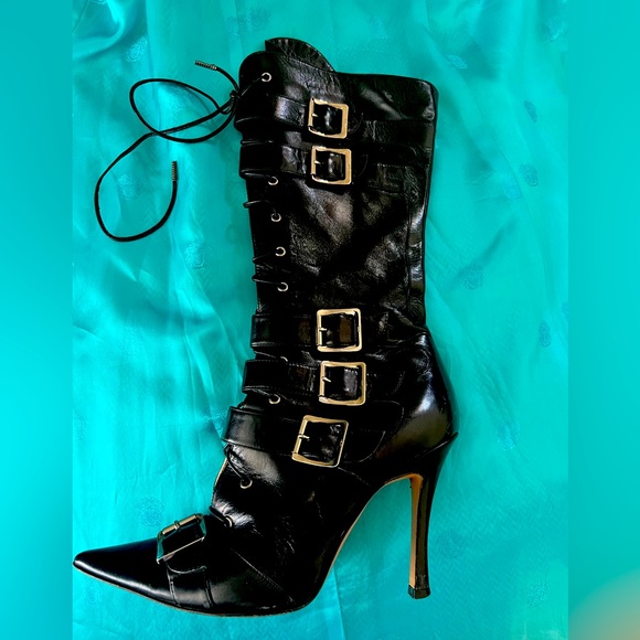 DIOR STUNNING Vintage Black Boots Amazing Condition WORN 1X and stored for 25yrs - Picture 3 of 13